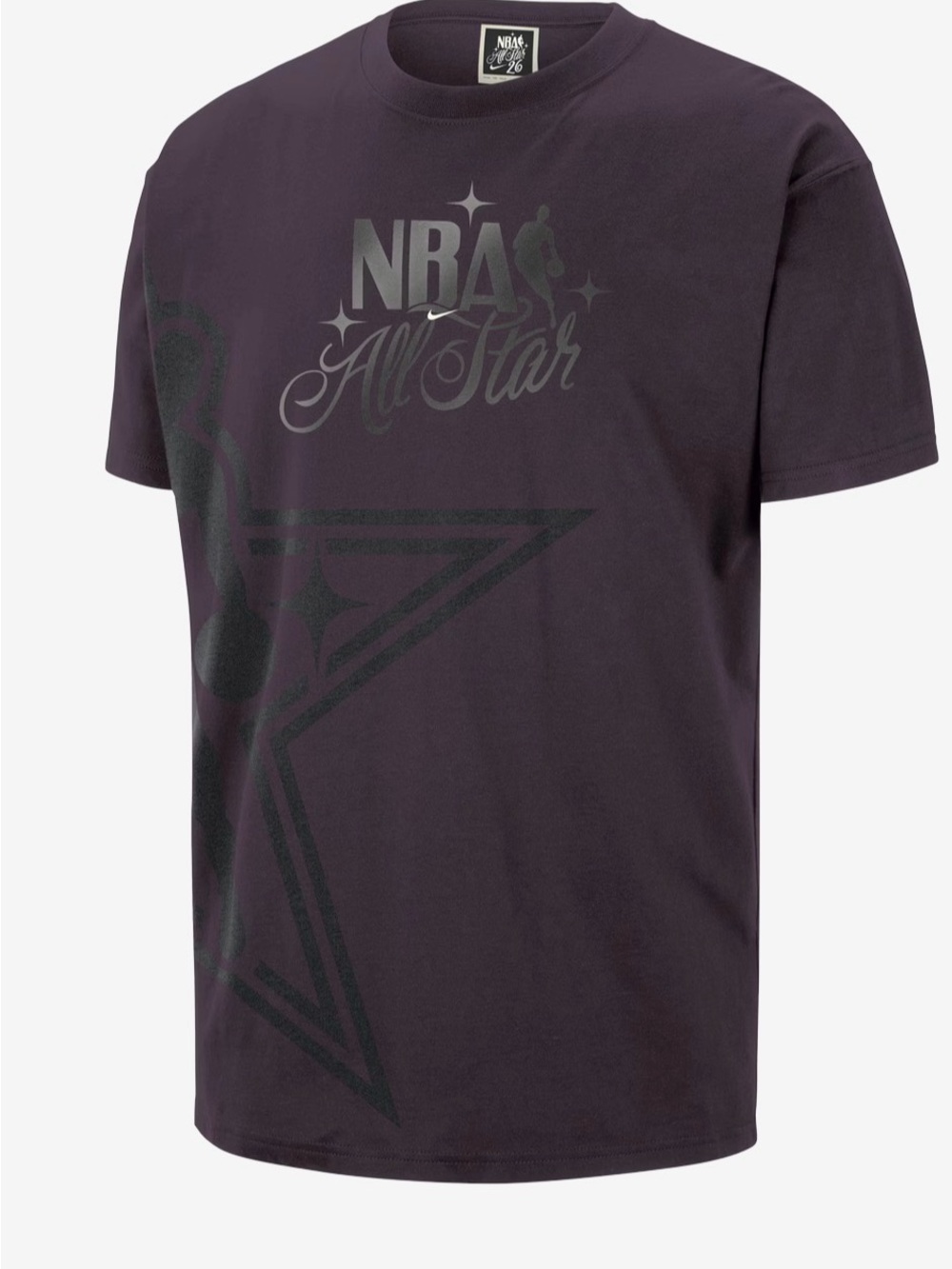 Nike Men's NBA All-Star T-Shirt - Dark Plum with Gray Graphic